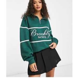 Bershka Green Women's sweatshirt size M